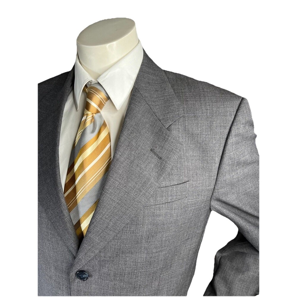 VALENTINO Vzone Blazer Men's 40R Grey Single Breasted Pure Wool Sport Coat Italy